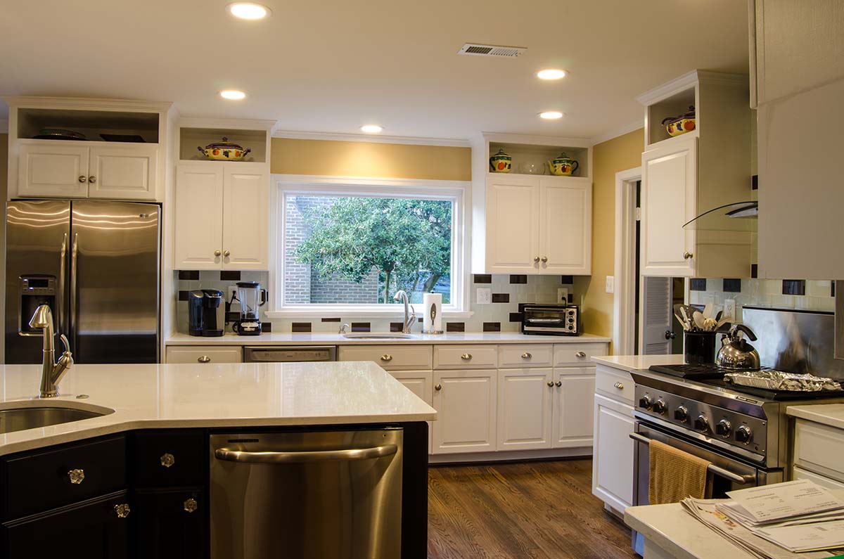 An addition kitchen and living room