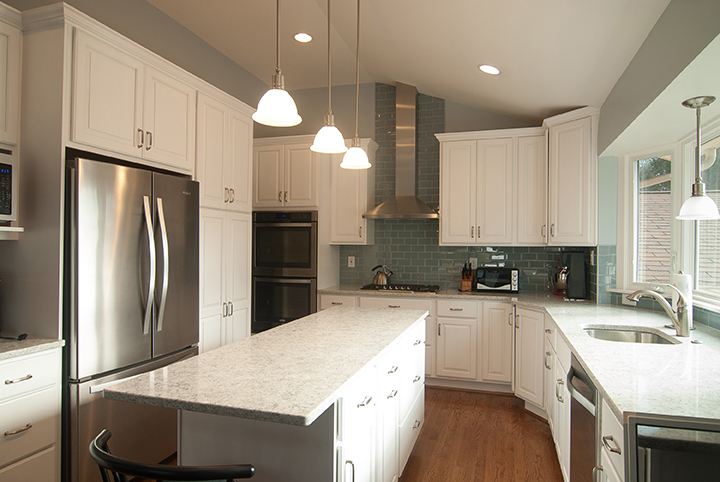 An addition kitchen and living room