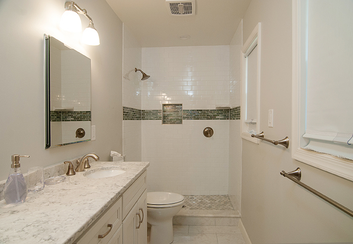 An addition kitchen and living room